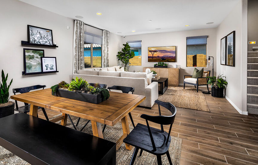 Sage Dakota model Great Room by Brookfield Residential at Alamar in Avondale, AZ