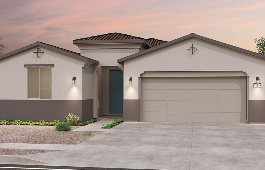 Brookfield Residential Blossom Rock Highland Ridge Lantana Elevation A - Spanish Colonial