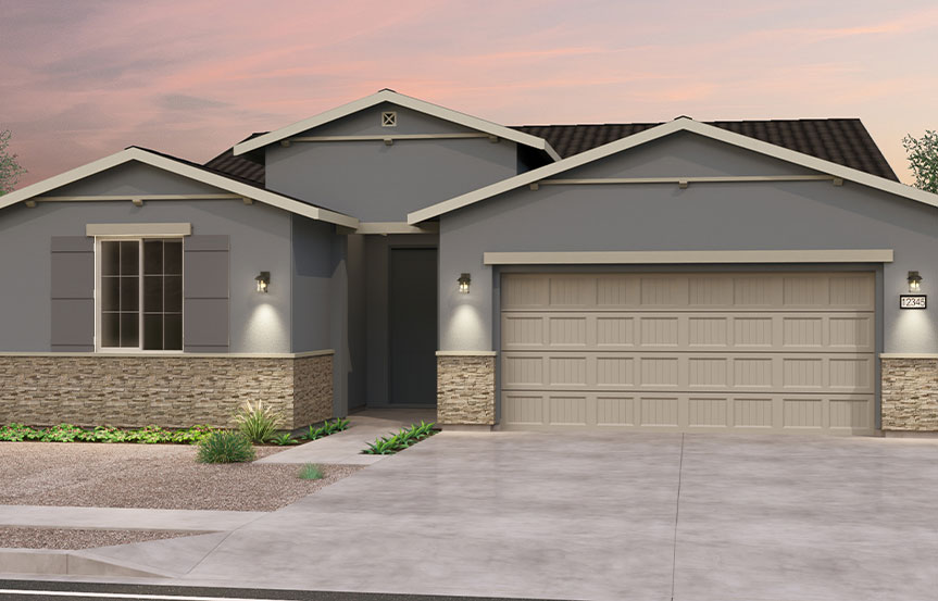 Brookfield Residential Blossom Rock Highland Ridge Lantana Elevation C - Traditional Southwest
