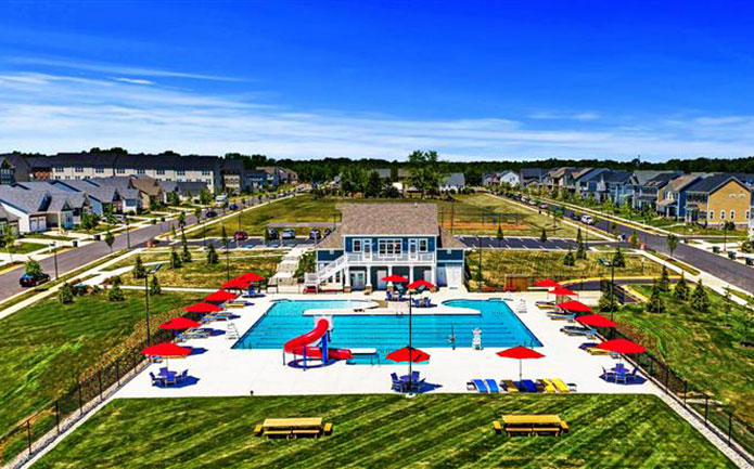 Brookfield Residential Land | Embrey Mill community aerial in Stafford, VA