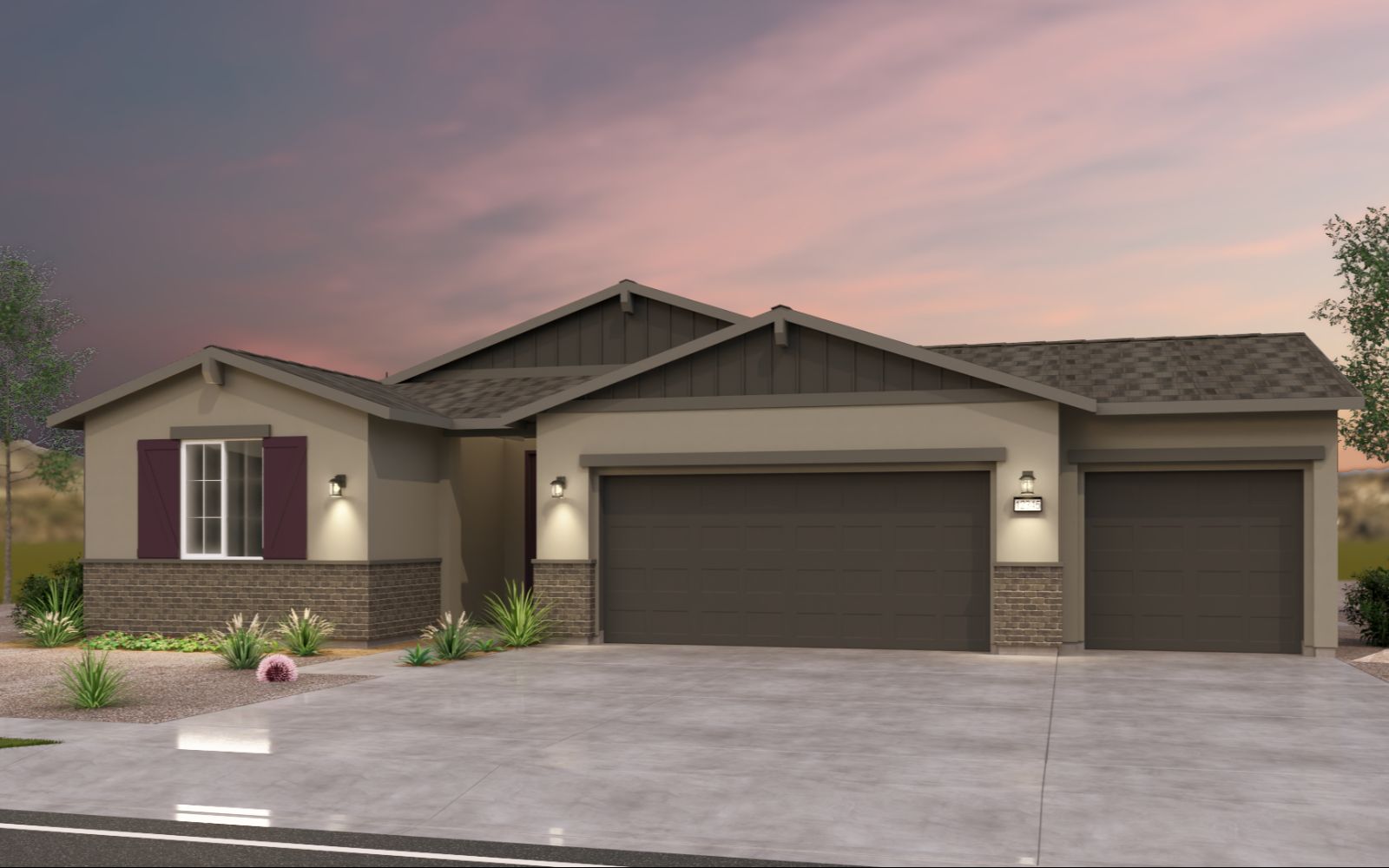 Brookfield Residential Blossom Rock Highland Mariposa Acacia Elevation B - Arizona Ranch